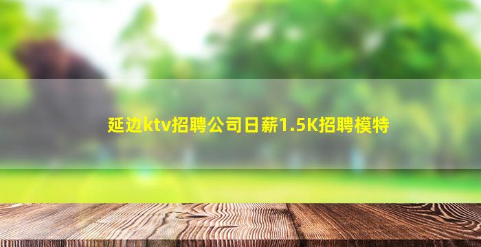 延边ktv招聘公司日薪1.5K招聘模特
